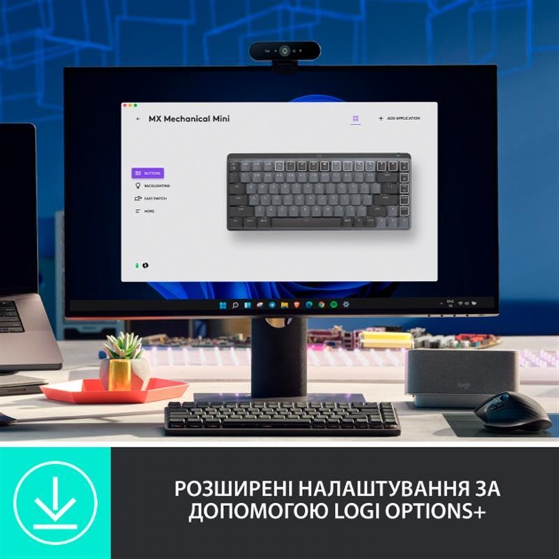 Клавіатура бездротова Logitech MX Mechanical Mini Minimalist (Graphite)