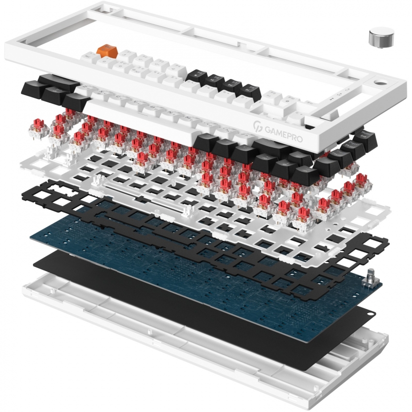 Клавиатура GamePro MK160B Red з Hot-Swap RGB (Black)