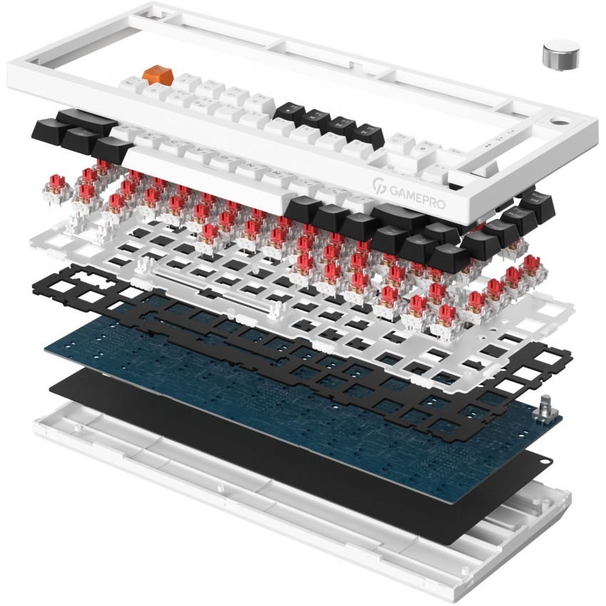 Клавиатура GamePro MK160W Red з Hot-Swap RGB (White) 