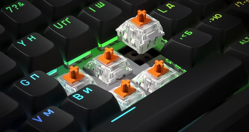 Клавіатура Hator Rockfall 3 Mecha TKL Wireless (Orange Black)