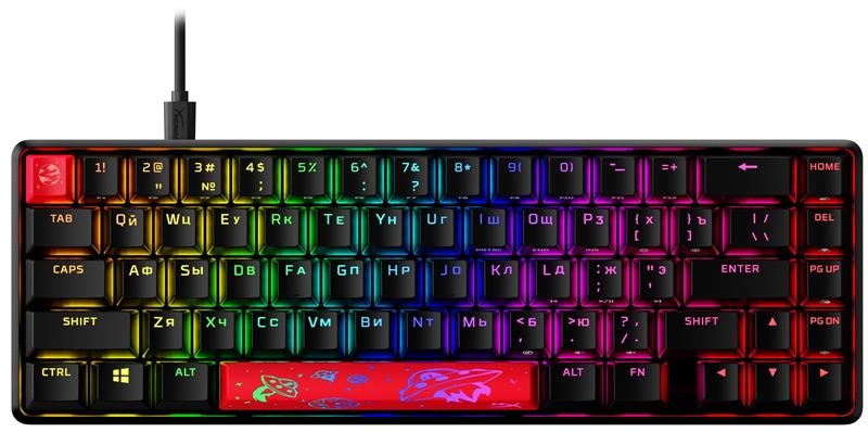 Клавіатура HyperX Alloy Origins 65 Red RGB (Black)