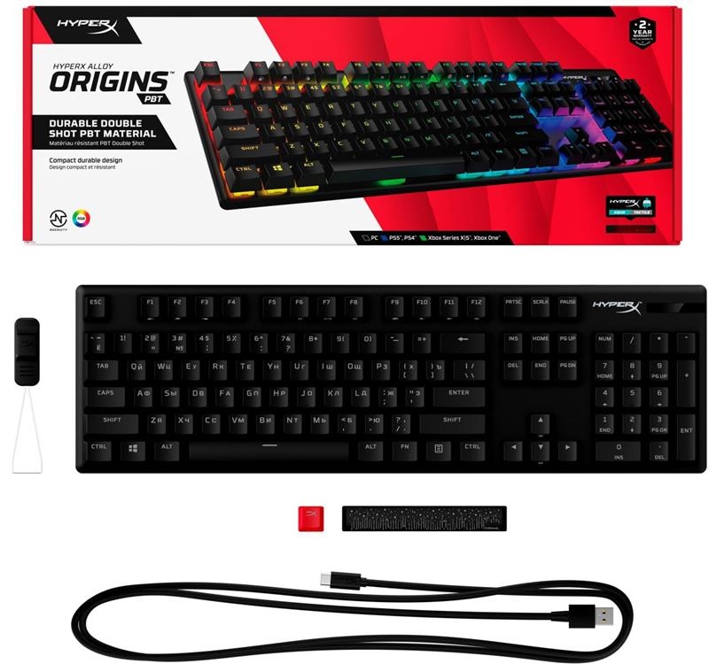Клавіатура HyperX Alloy Origins Aqua RGB PBT (Black)