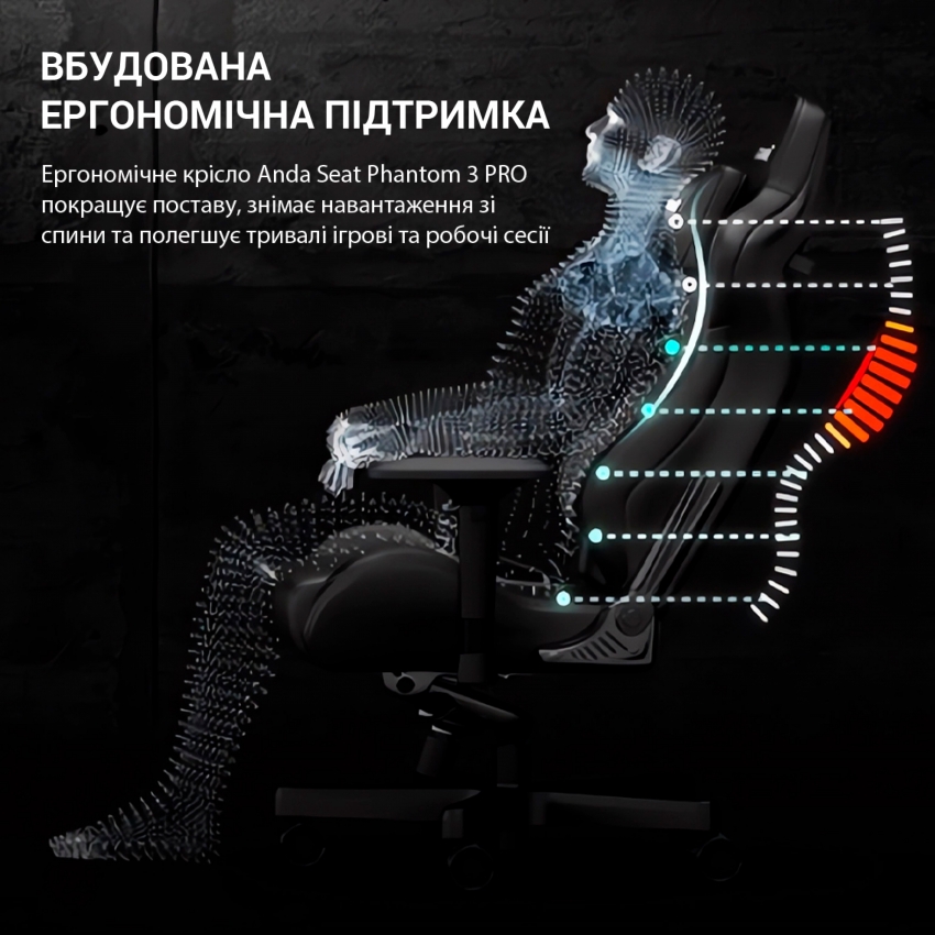 Крісло для геймерів Anda Seat Phantom 3 Pro Size L Fabric (Grey)