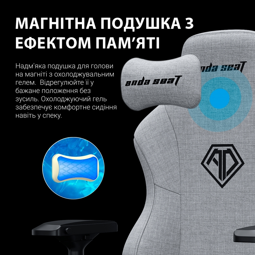 Крісло для геймерів Anda Seat Phantom 3 Pro Size L Fabric (Grey)
