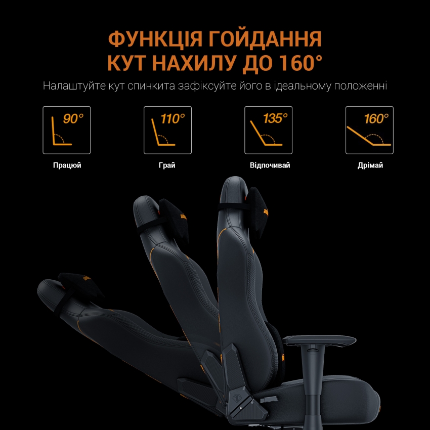 Крісло Крісло для геймерів Anda Seat Phantom Tiger Edition Size L (Black)