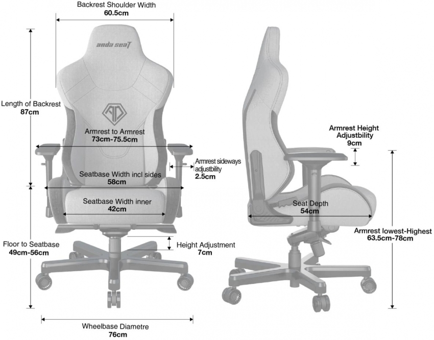 Крісло для геймерів Anda Seat T-Pro 2 Size XL (Black)