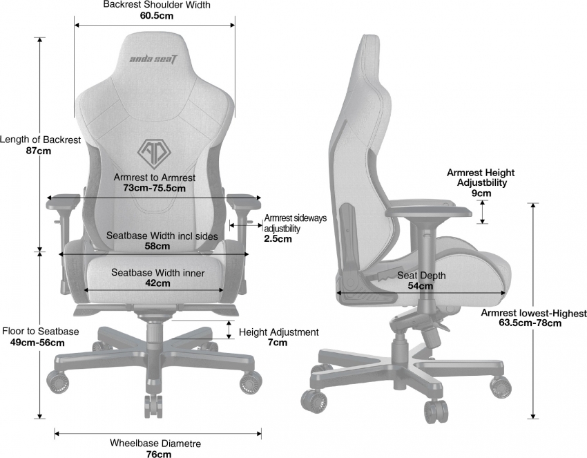 Крісло для геймерів Anda Seat T-Pro 2 Size XL (Gray/Black)