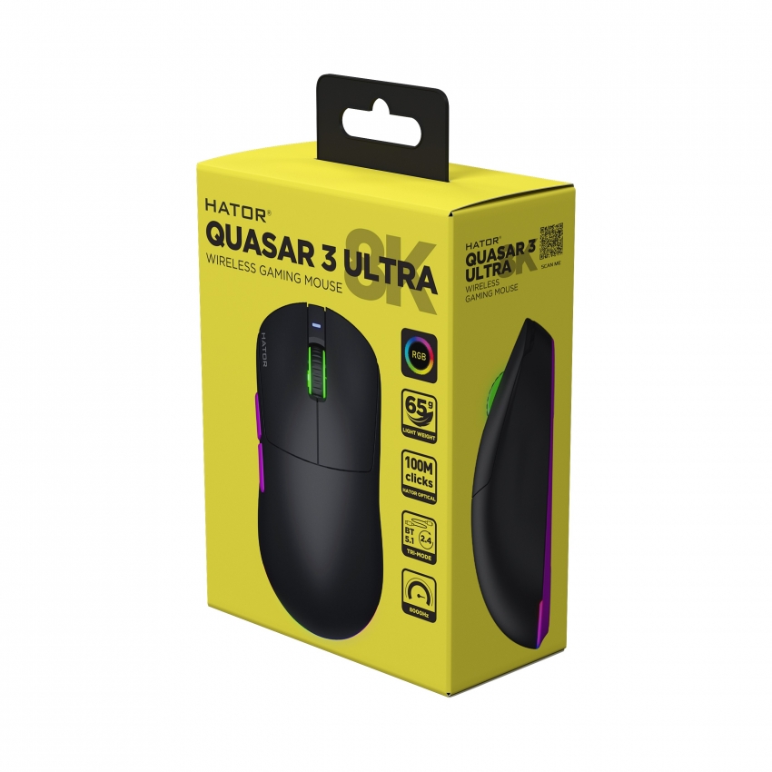 Миша бездротова Hator Quasar 3 Ultra 8K Wireless (Black)