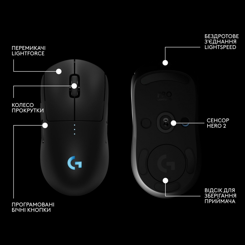 Мышь беспроводная Logitech G Pro 2 Lightspeed (Black)