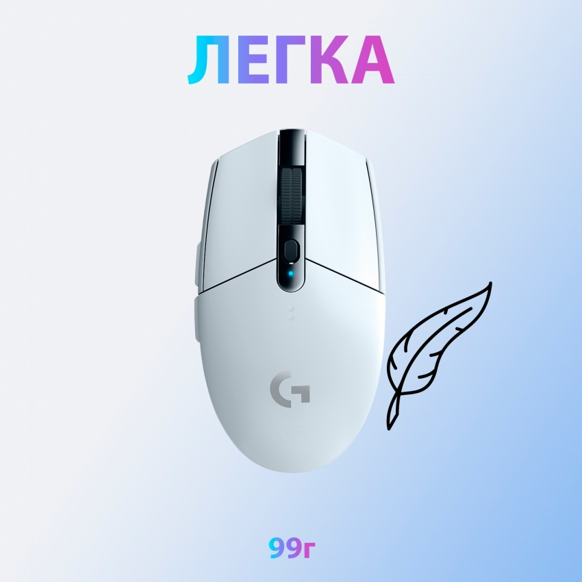 Миша бездротова Logitech G305 (White)