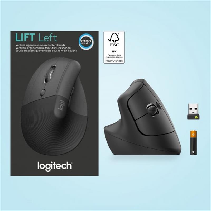 Миша бездротова Logitech Lift Left Vertical Ergonomic (Graphite)