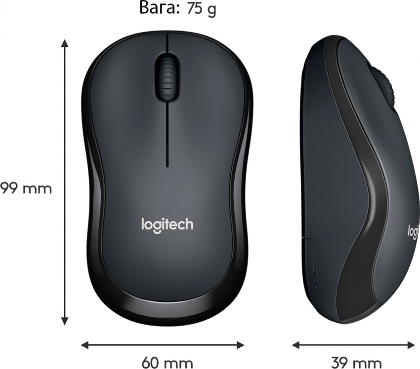 Мышь беспроводная Logitech M220 Silent (Charcoal)