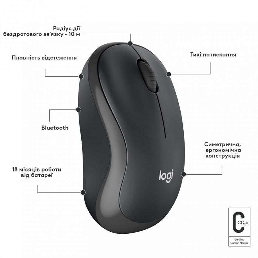 Мышь беспроводная Logitech M240 Silent (Charcoal)
