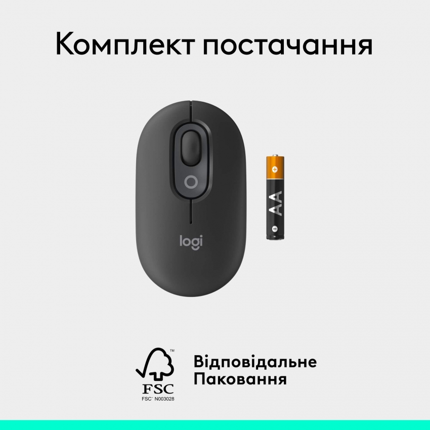 Мышь беспроводная Logitech Pop Mouse with Emoji (Graphite)