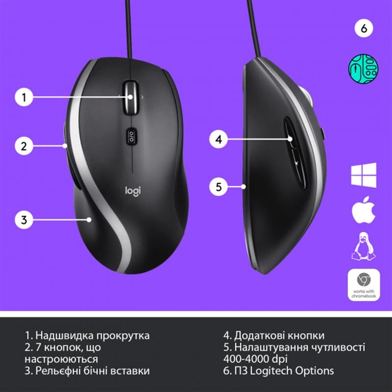 Мышь Logitech Advanced Corded M500s (Black)