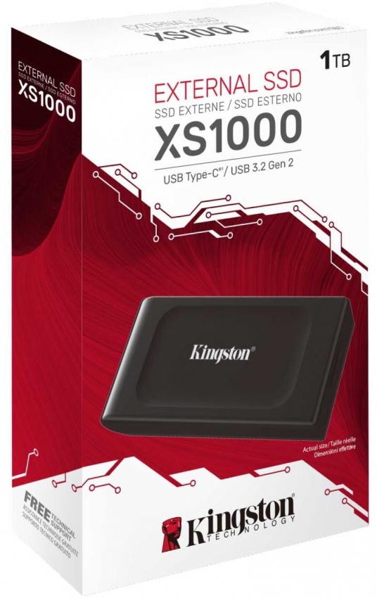 Накопитель внешний SSD Portable USB 1.0ТB Kingston SXS1000 Black (SXS1000/1000G)
