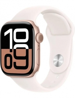 Apple Watch Series 10 42mm Rose Gold Aluminium Case with Light Blush Sport Band - S/M (MWWH3) Apple Watch Series 10 42mm Rose Gold Aluminium Case with Light Blush Sport Band - S/M (MWWH3)