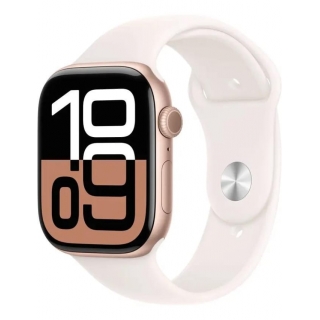 Apple Watch Series 10 46mm Rose Gold Aluminium Case with Light Blush Sport Band - M/L (MWWU3)