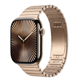 Apple Watch Series 10 GPS + LTE 46mm Gold Titanium Case with Gold Link Bracelet (MXMH3)