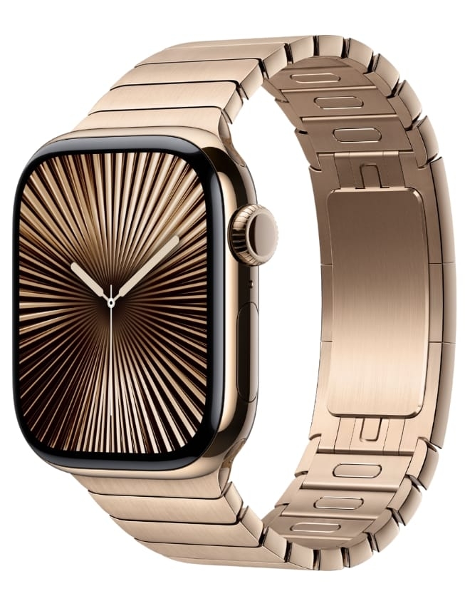 Apple Watch Series 10 GPS + LTE 42mm Gold Titanium Case with Gold Link Bracelet (MXMC3)