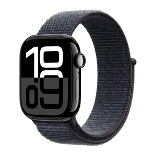 Apple Watch Series 10 42mm Jet Black Aluminium Case with Ink Sport Loop (MWWG3)
