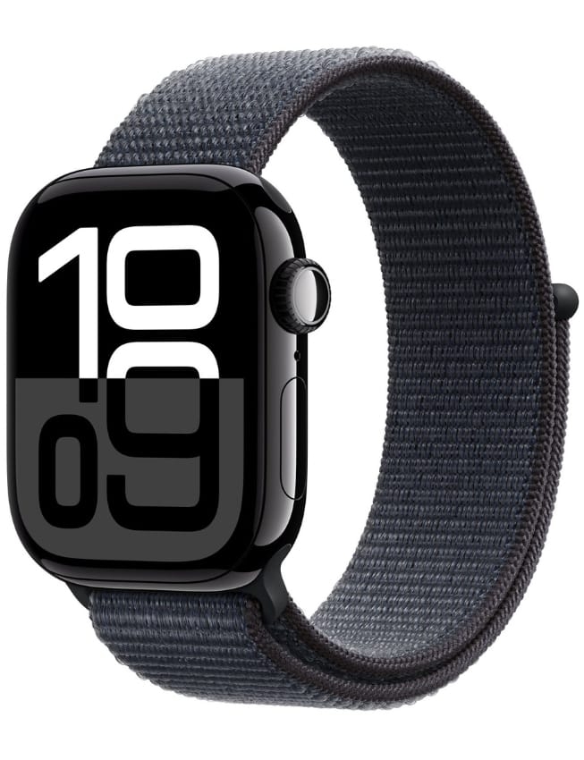 Apple Watch Series 10 42mm Jet Black Aluminium Case with Ink Sport Loop (MWWG3)