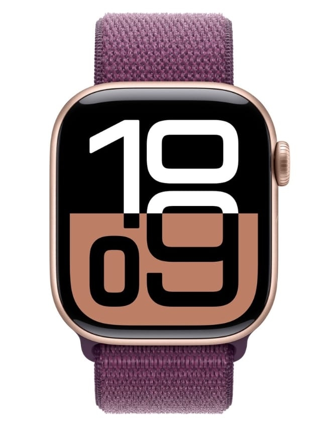 Apple Apple Watch Series 10 42mm Rose Gold Aluminium Case with Plum Sport Loop (MWWK3)