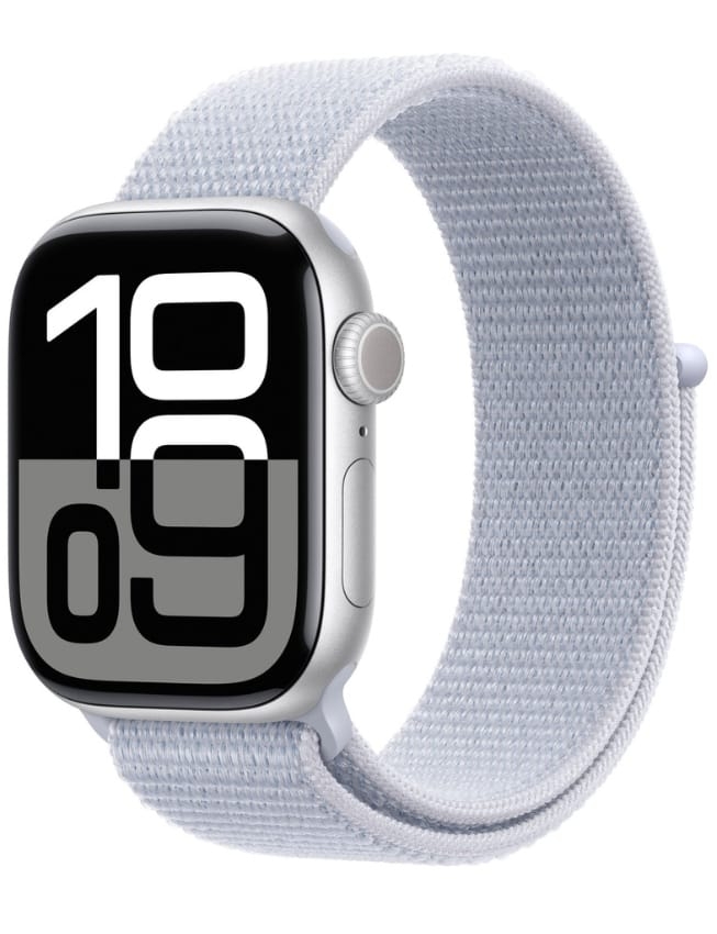 Apple Watch Series 10 42mm Silver Aluminium Case with Blue Cloud Sport Loop (MWWD3)