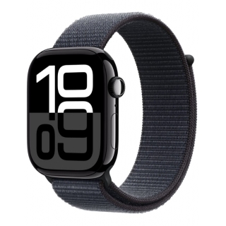 Apple Watch Series 10 46mm Jet Black Aluminium Case with Ink Sport Loop (MWWR3)