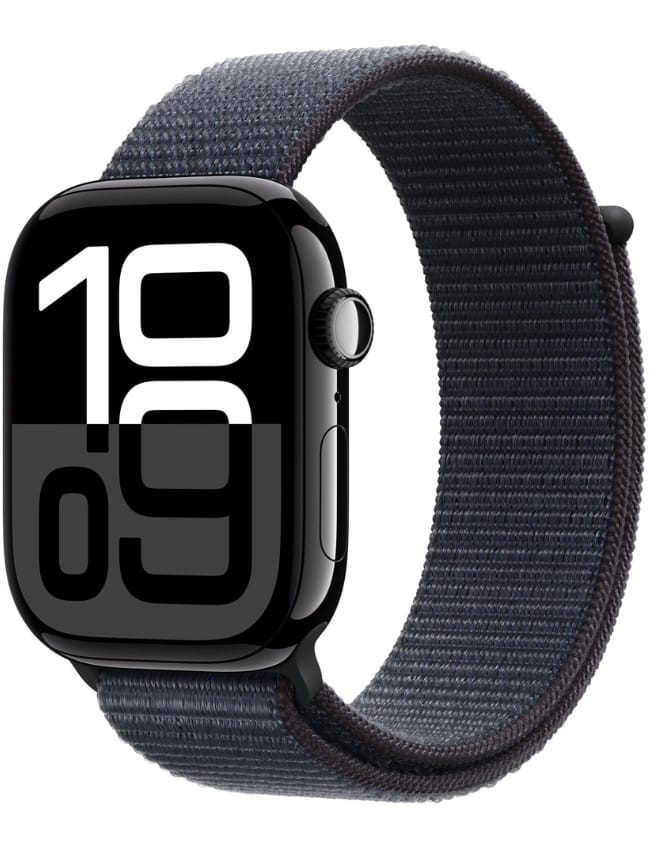 Apple Watch Series 10 46mm Jet Black Aluminium Case with Ink Sport Loop (MWWR3)