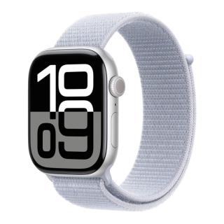 Apple Watch Series 10 46mm Silver Aluminium Case with Blue Cloud Sport Loop (MWWN3)