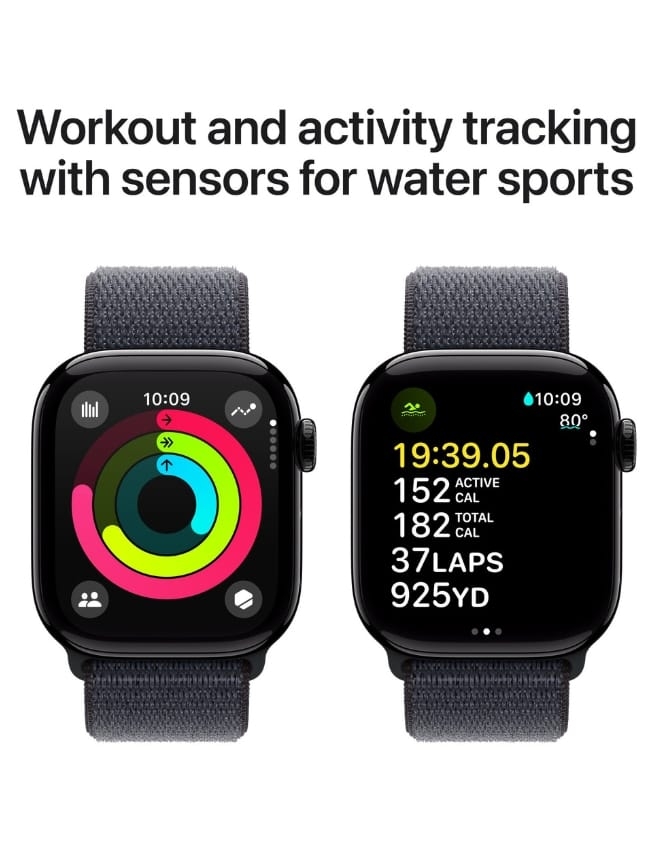 Apple Apple Watch Series 10 46mm Jet Black Aluminium Case with Ink Sport Loop (MWWR3)