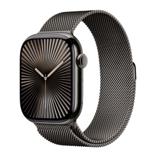 Apple Watch Series 10 GPS + LTE 46mm Slate Titanium Case with Slate Milanese Loop - M/L (MWYW3)