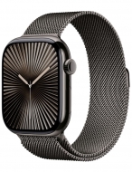 Apple Watch Series 10 GPS + LTE 46mm Slate Titanium Case with Slate Milanese Loop - M/L (MWYW3)