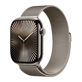 Apple Watch Series 10 GPS + LTE 46mm Natural Titanium Case with Natural Milanese Loop - M/L (MWYC3)