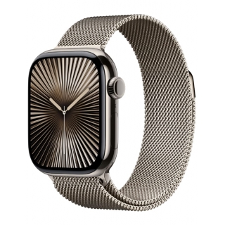 Apple Watch Series 10 GPS + LTE 42mm Natural Titanium Case with Natural Milanese Loop (MWXF3)
