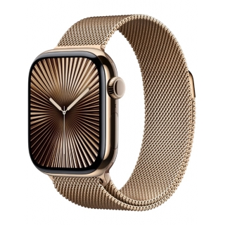 Apple Watch Series 10 GPS + LTE 42mm Gold Titanium Case with Gold Milanese Loop (MX083)