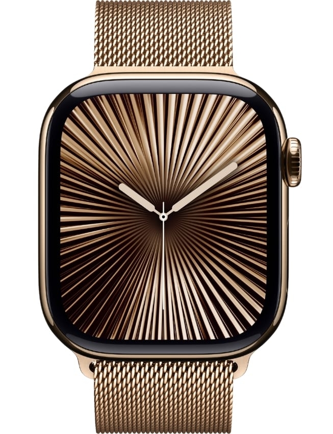 Apple Apple Watch Series 10 GPS + LTE 42mm Gold Titanium Case with Gold Milanese Loop (MX083)