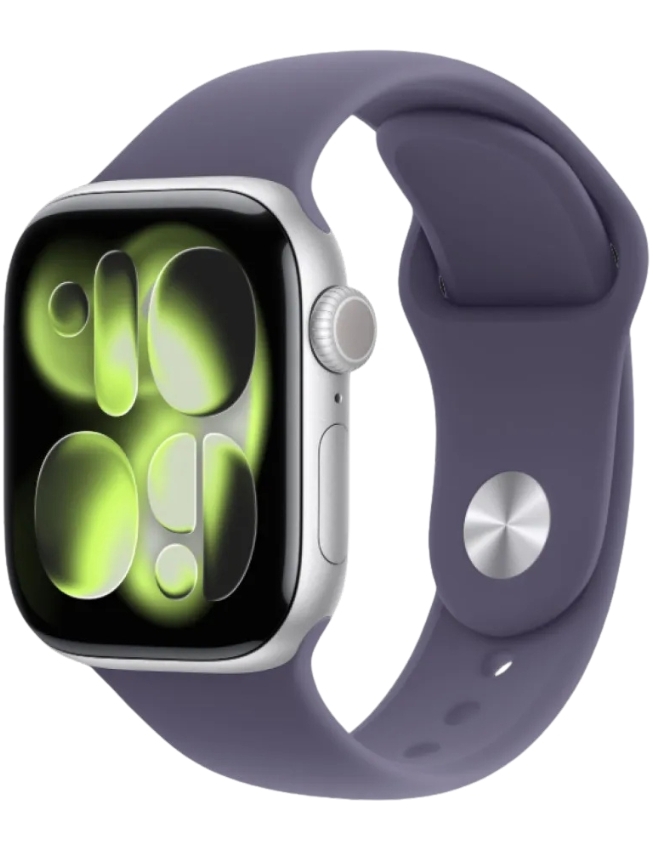 Apple Watch Series 11 42mm Silver Aluminium Case with Purple Fog Sport Band - M/L (MEU74)