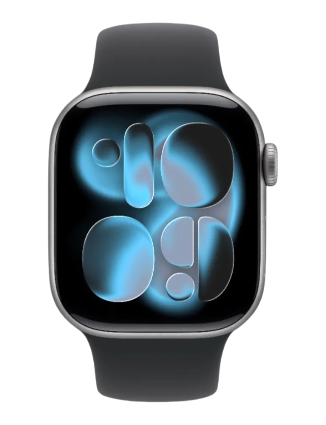 Apple Watch Series 11 42mm Space Grey Aluminium Case with Black Sport Band - S/M (MEQW4)