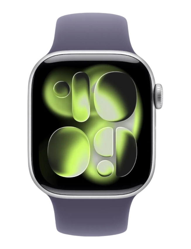 Apple Watch Series 11 42mm Silver Aluminium Case with Purple Fog Sport Band - M/L (MEU74)