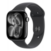 Apple Watch Series 11 46mm Jet Black Aluminium Case with Black Sport Band - M/L (MEUX4)