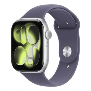 Apple Watch Series 11 46mm Silver Aluminium Case with Purple Fog Sport Band - M/L (MEVA4) Apple Watch Series 11 46mm Silver Aluminium Case with Purple Fog Sport Band - M/L (MEVA4)