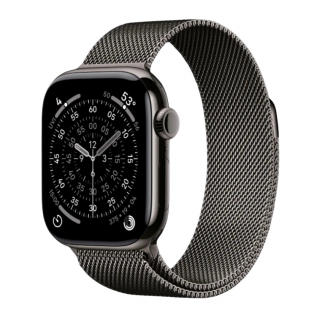 Apple Watch Series 11 GPS + LTE 46mm Slate Titanium Case with Slate Milanese Loop - M/L (MFD44)