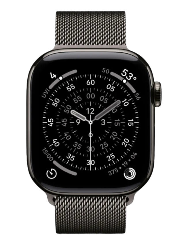Apple Watch Series 11 GPS + LTE 42mm Slate Titanium Case with Slate Milanese Loop (MF9K4/MGJ14)