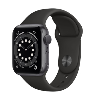 Apple Watch Series 6 40mm Space Gray Aluminum Case with Black Sport Band