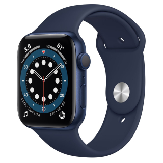 Apple Watch Series 6 44mm Blue Aluminum Case with Deep Navy Sport Band