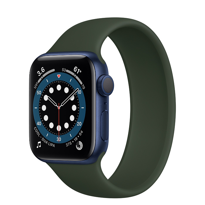 Apple Watch Series 6 40mm Blue Aluminum Case with Cyprus Green Solo Loop