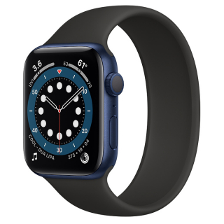 Apple Watch Series 6 44mm Blue Aluminum Case with Black Solo Loop