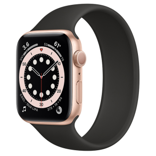 Apple Watch Series 6 44mm Gold Aluminum Case with Black Solo Loop